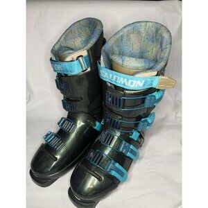 Salomon New Active Cross‎ Country Ski Boots Mens 9.5 Navy Yellow Excellent SNS Salomon New Active Cross Country Ski Boots Mens 9.5 Navy  main image 2